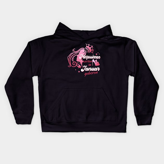 Prinzessin im Januar geboren Mädchen Geburtstag Kids Hoodie by Foxxy Merch